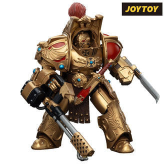 JoyToy Warhammer The Horus Heresy Action Figure - Legio Custodes, Aquilon Terminator Squad, Aquilon Terminator with Infernus Firepike (1/18 Scale) Preorder