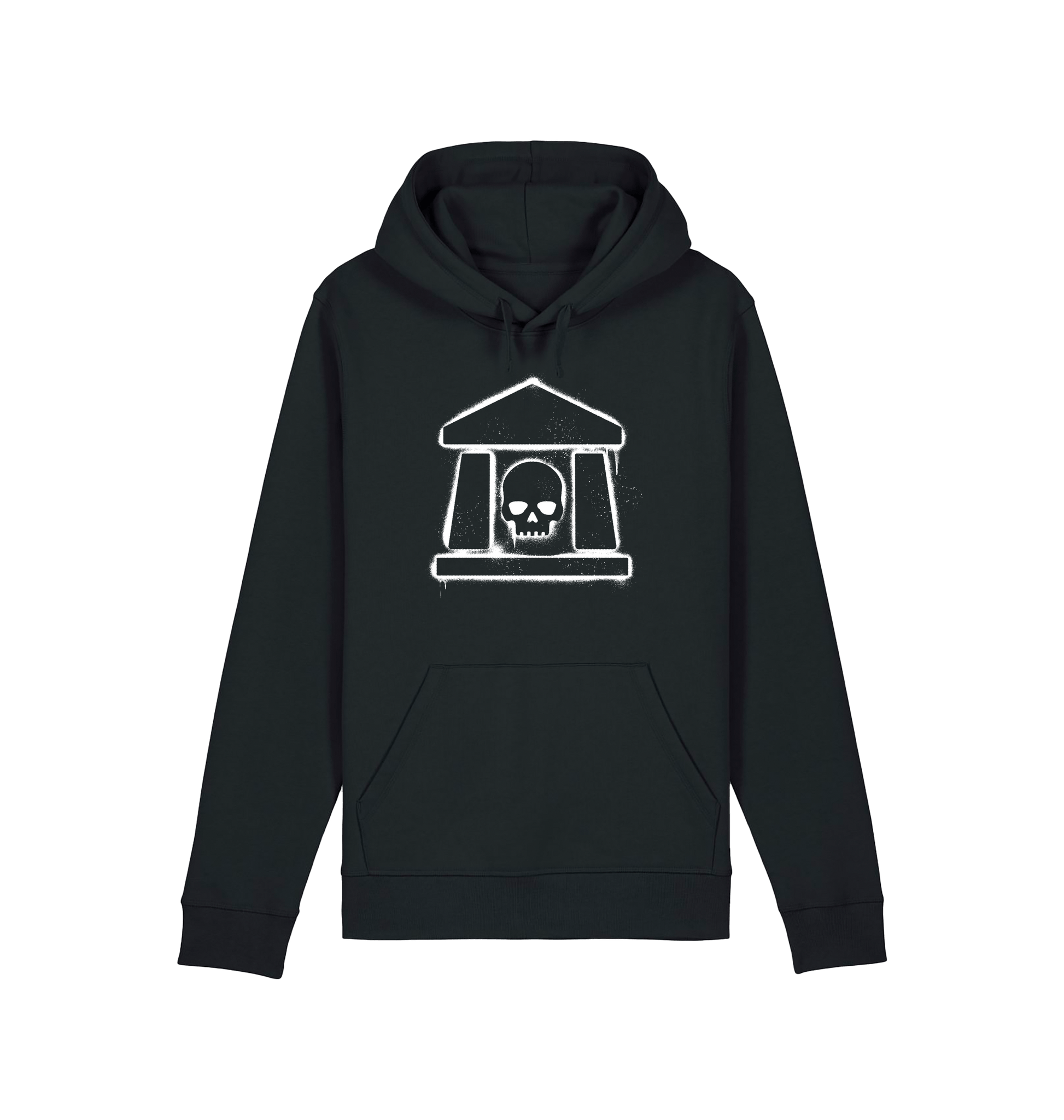 Black Printed Hoody Front