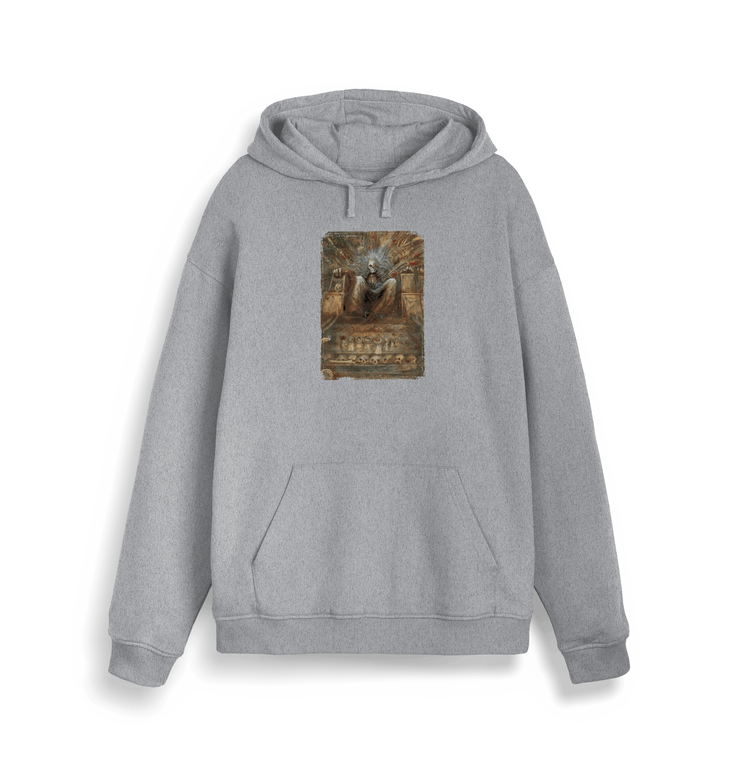 Heather Grey Printed Sweater Front