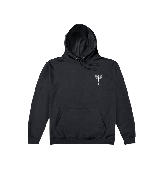 Deep Black Printed Hoody