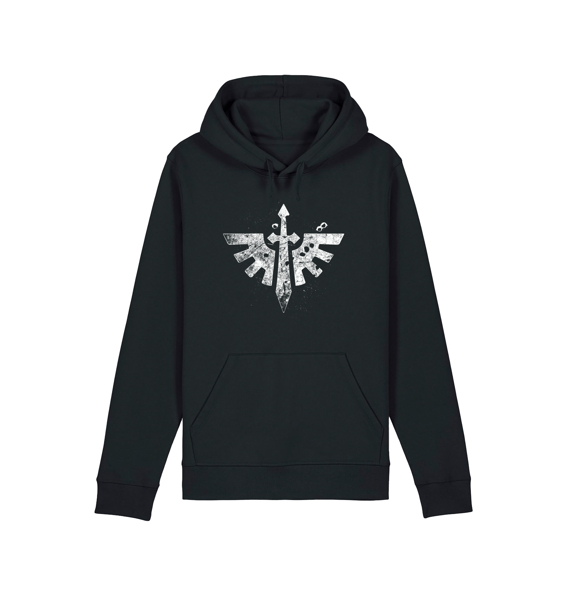 Black Printed Hoody Front