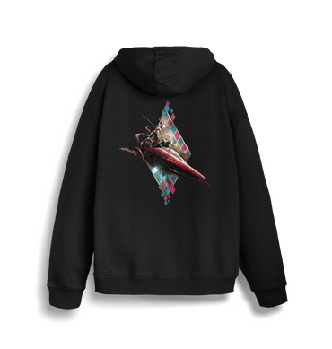 Black Printed Sweater Back