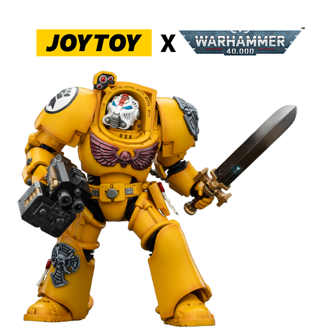 JoyToy Warhammer 40,000 Action Figure - Imperial Fists, Terminator 1 with Power Sword and Storm Bolter (1/18 Scale) Preorder
