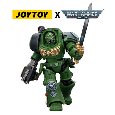 JoyToy Warhammer 40,000 Action Figure - Salamanders, Terminator 1 with Power Sword and Storm Bolter (1/18 Scale) Preorder