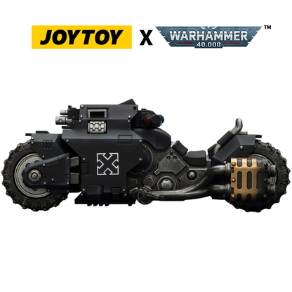 JOYTOY Warhammer 40,000 - Raven Guard, Raider-pattern Combat Bike with twin-linked bolt rifles (1/18 Scale) Preorder