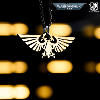 Starforged Warhammer 40,000 Imperial Aquila Stainless Steel Necklace Gold Plated Pendant