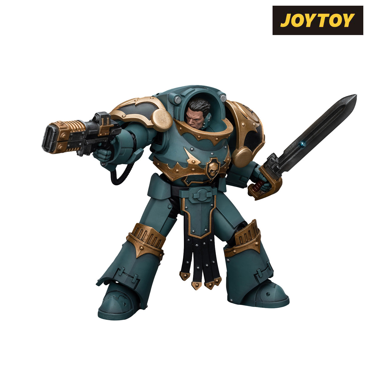 JoyToy Warhammer The Horus Heresy Action Figure - Sons of Horus Tartaros Terminator Squad Sergeant with Volkite Charger and Power Sword (1/18 Scale) Preorder