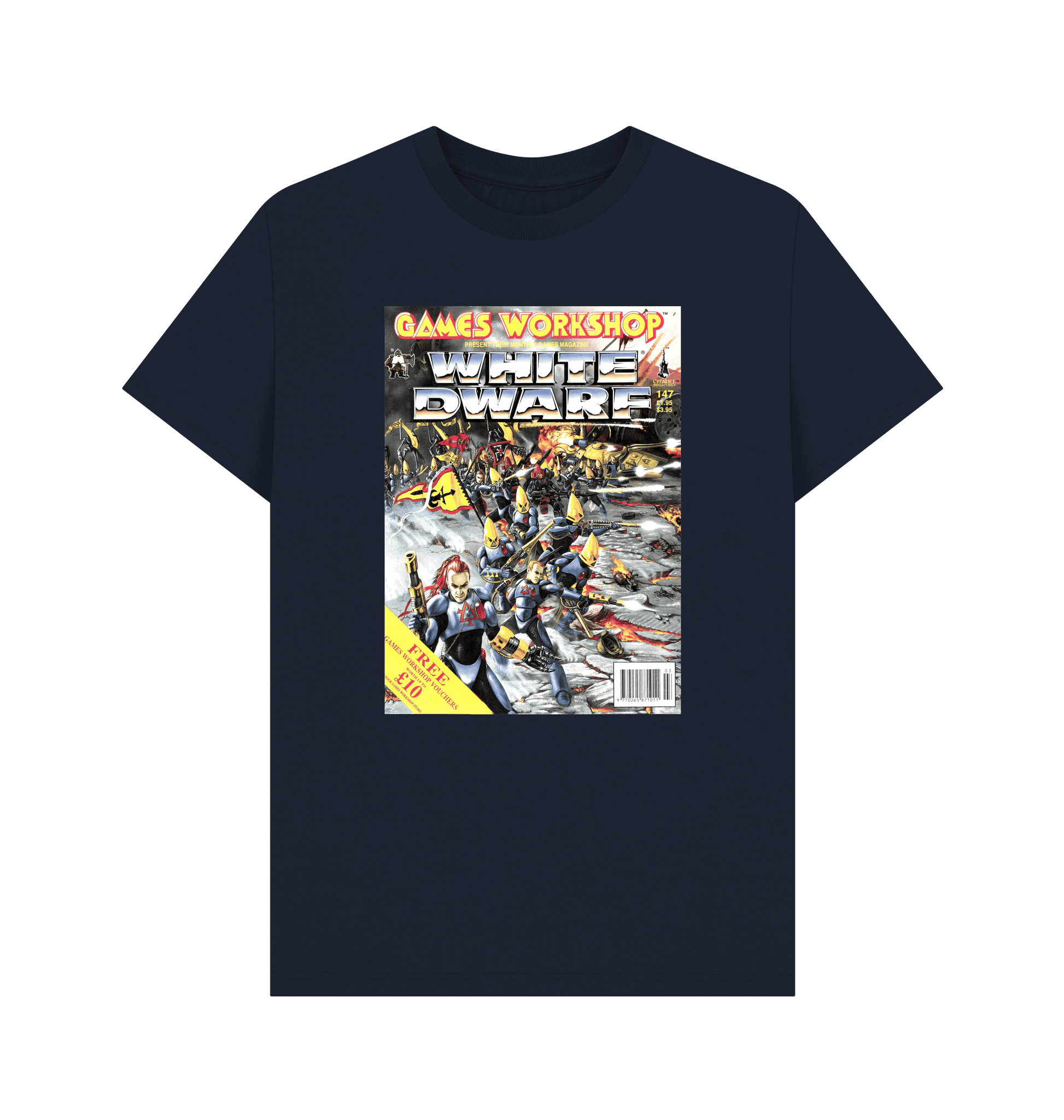 Navy Blue White Dwarf Issue 147 T Shirt