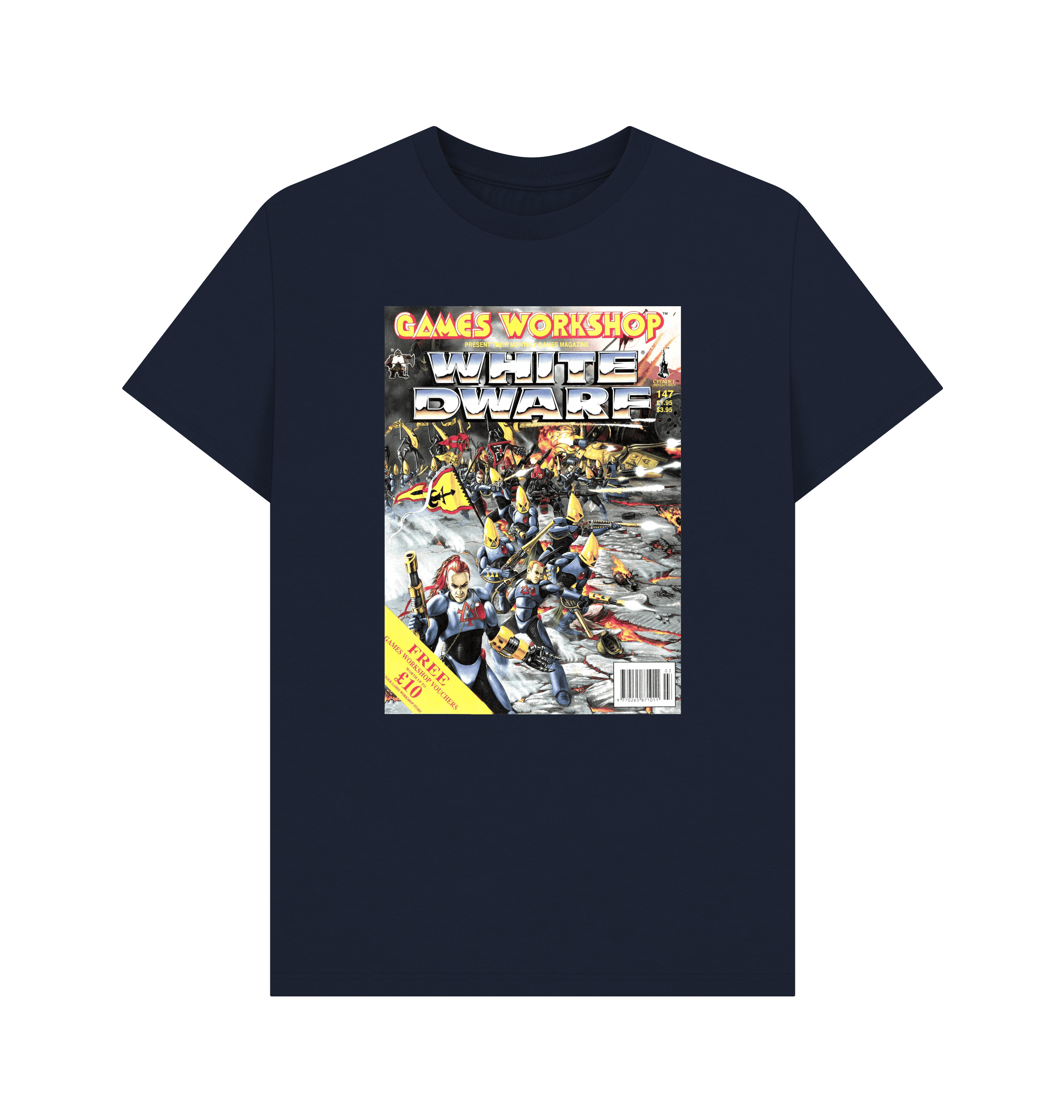 Navy Blue White Dwarf Issue 147 T Shirt