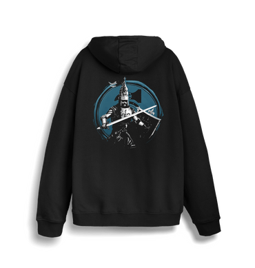 Black Printed Sweater Back