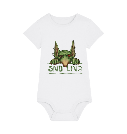 White Printed baby grow