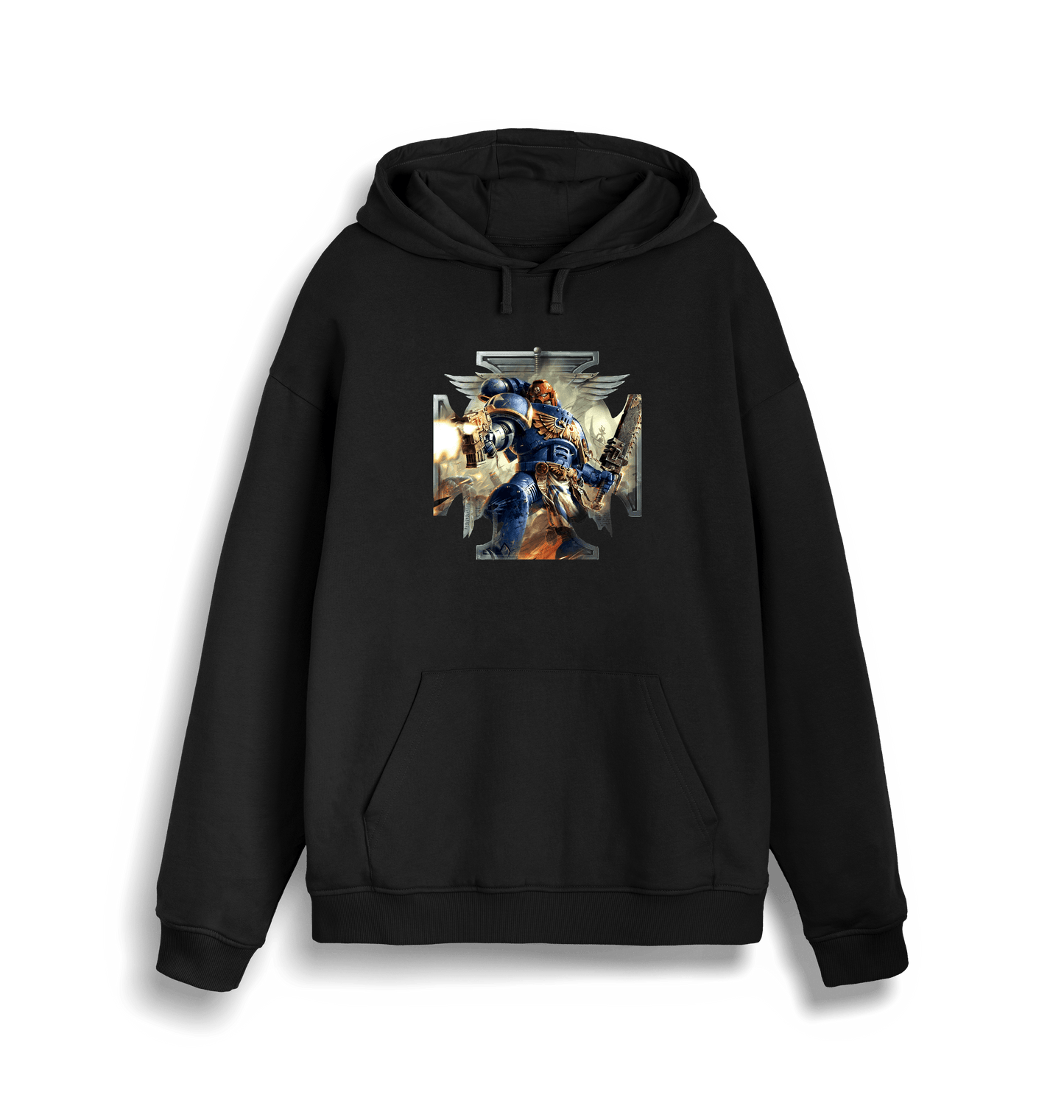 Black Printed Sweater Front