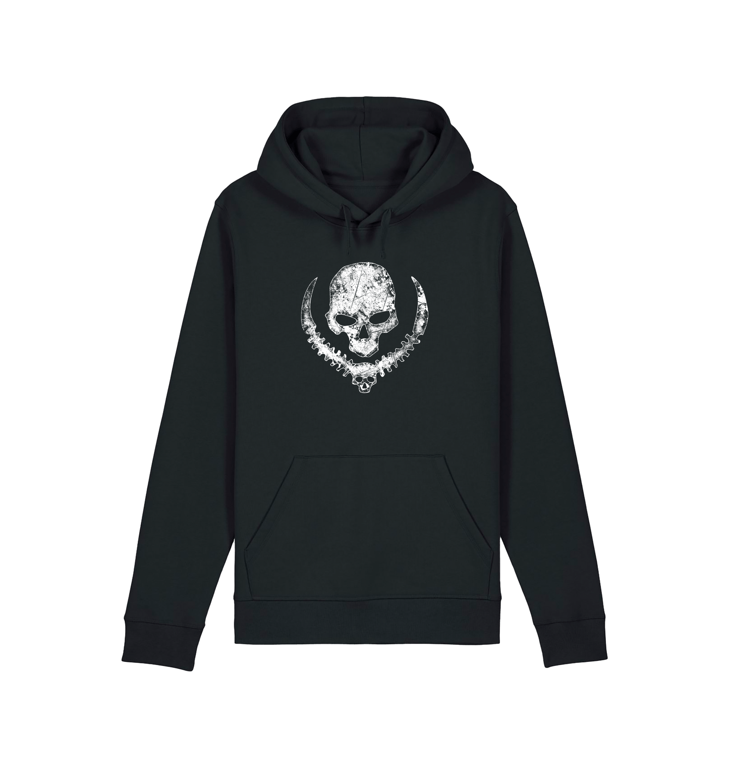 Black Printed Hoody Front