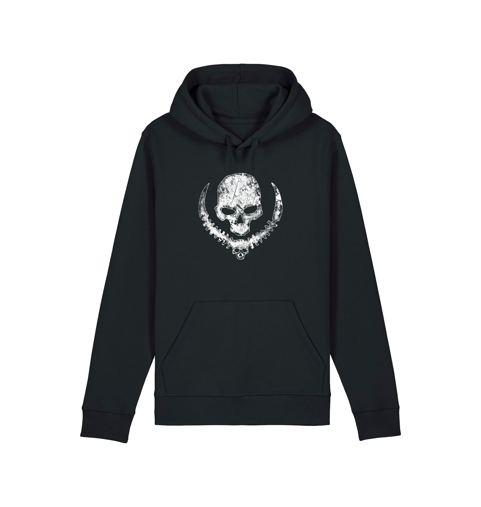 Black Printed Hoody Front
