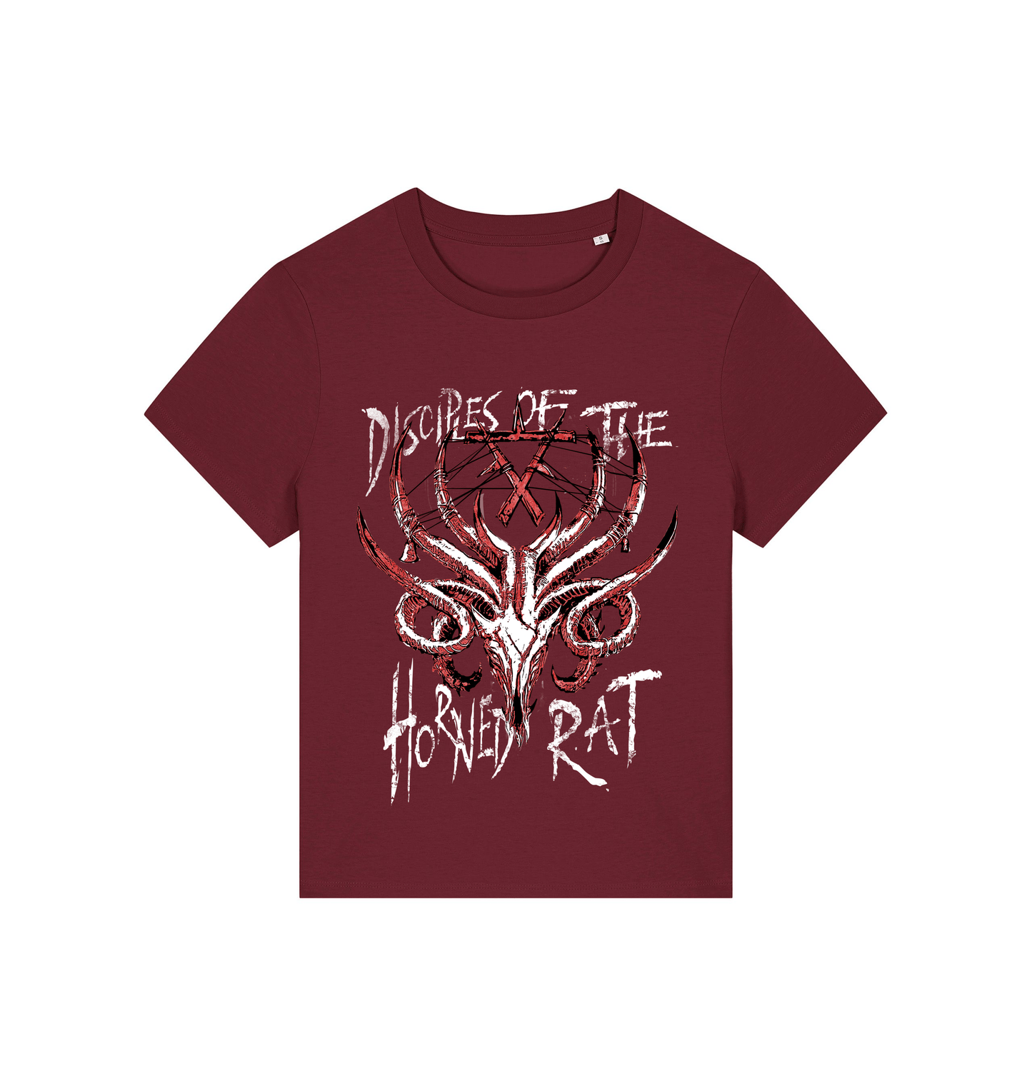 Burgundy Printed T-shirt Front