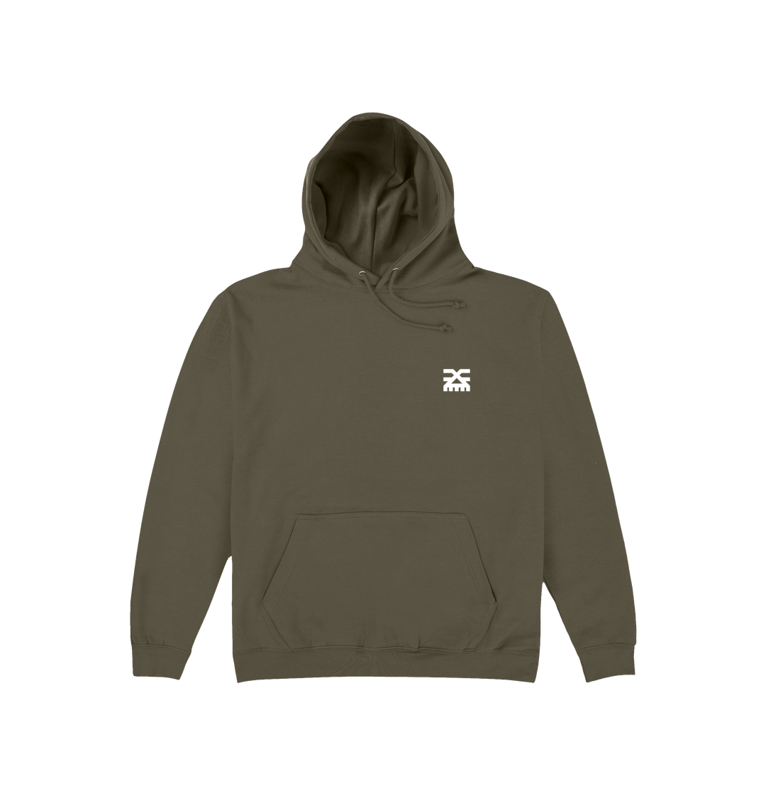 Olive Green Printed Hoody Front