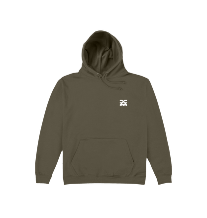 Olive Green Printed Hoody Front