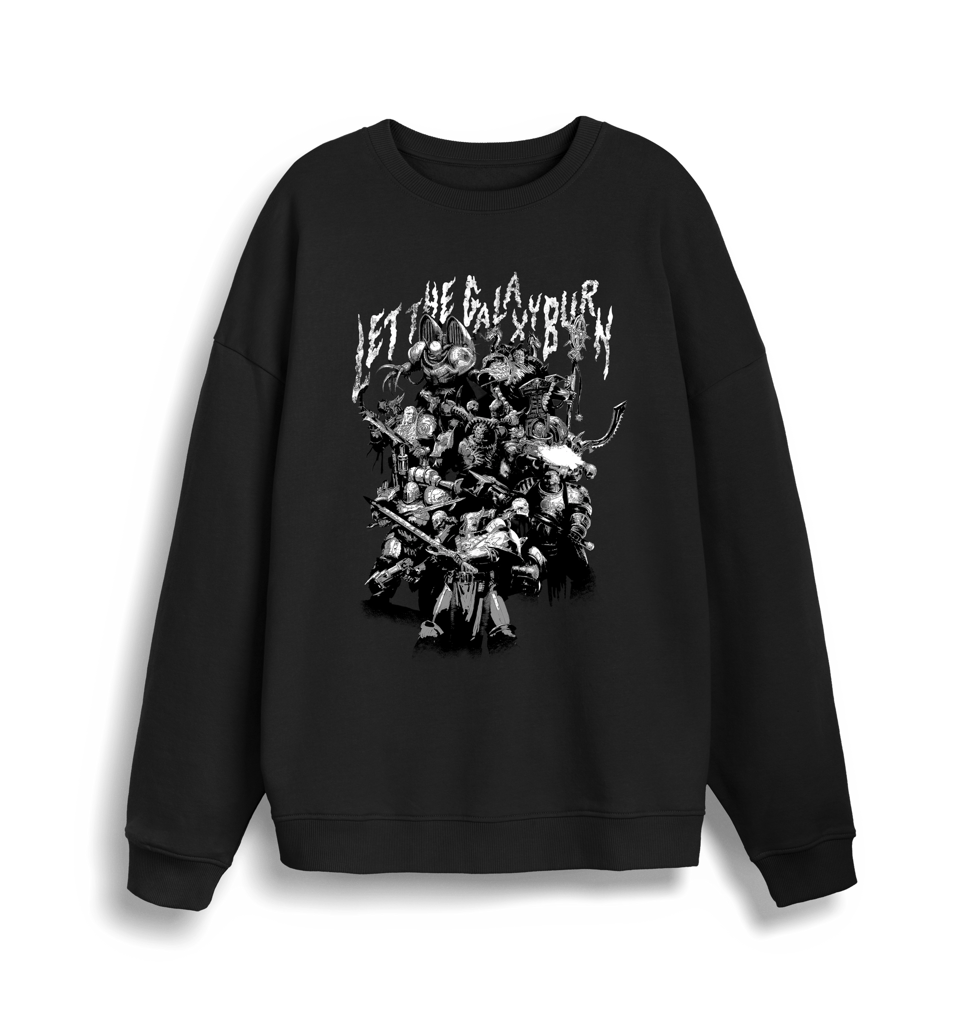 Black Printed Sweater Front