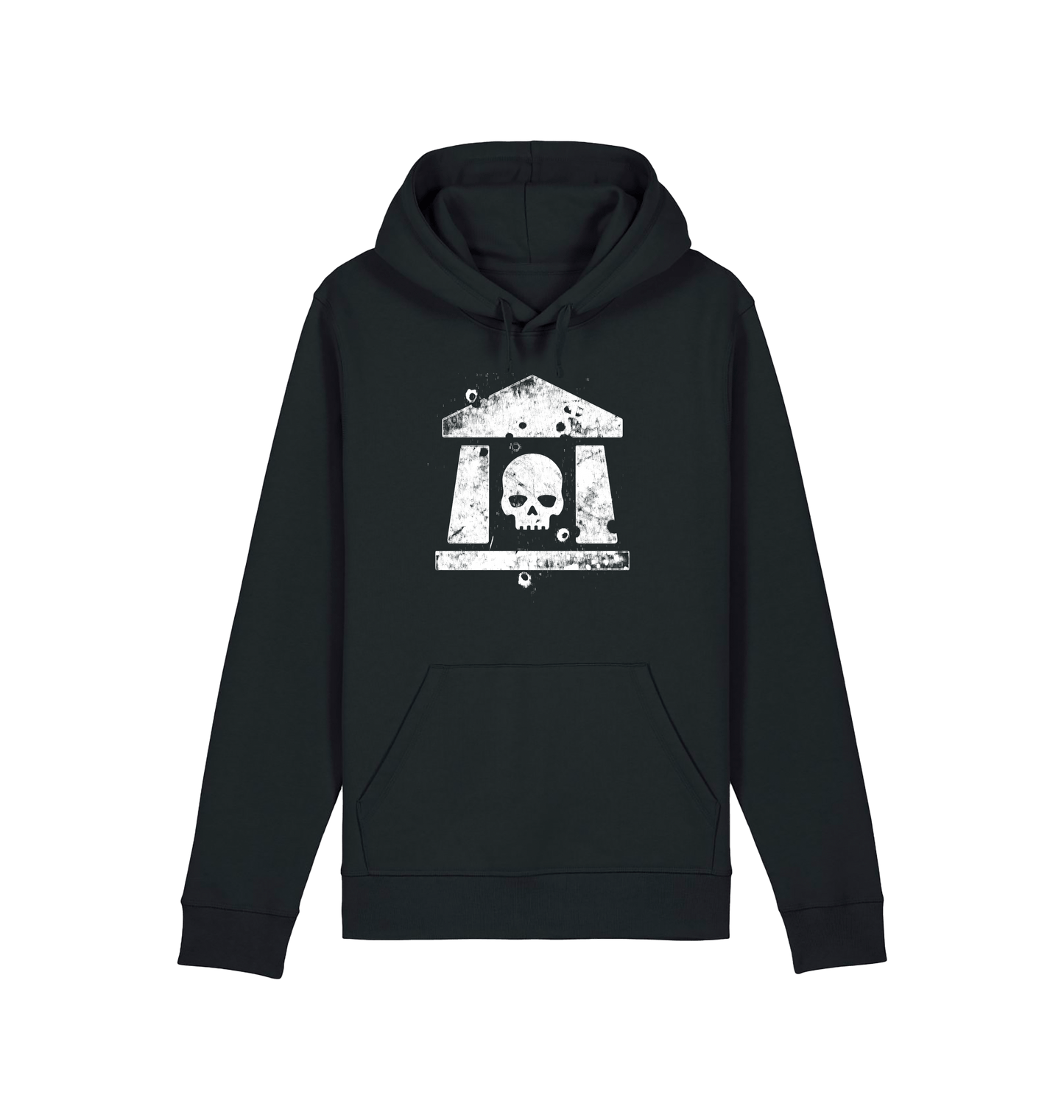 Black Printed Hoody Front