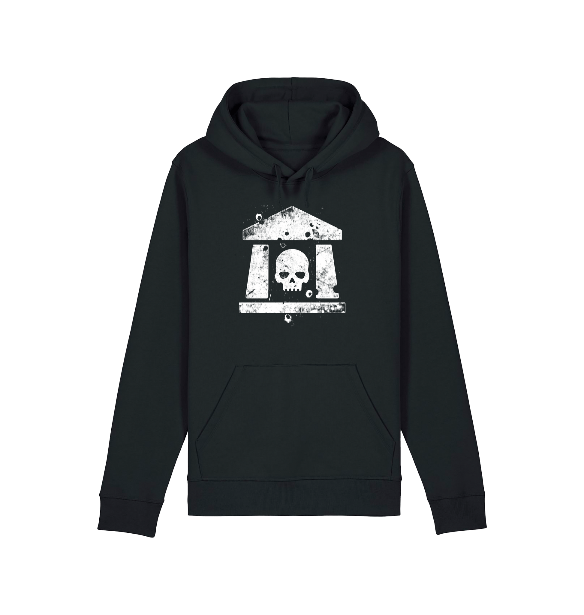 Black Printed Hoody Front
