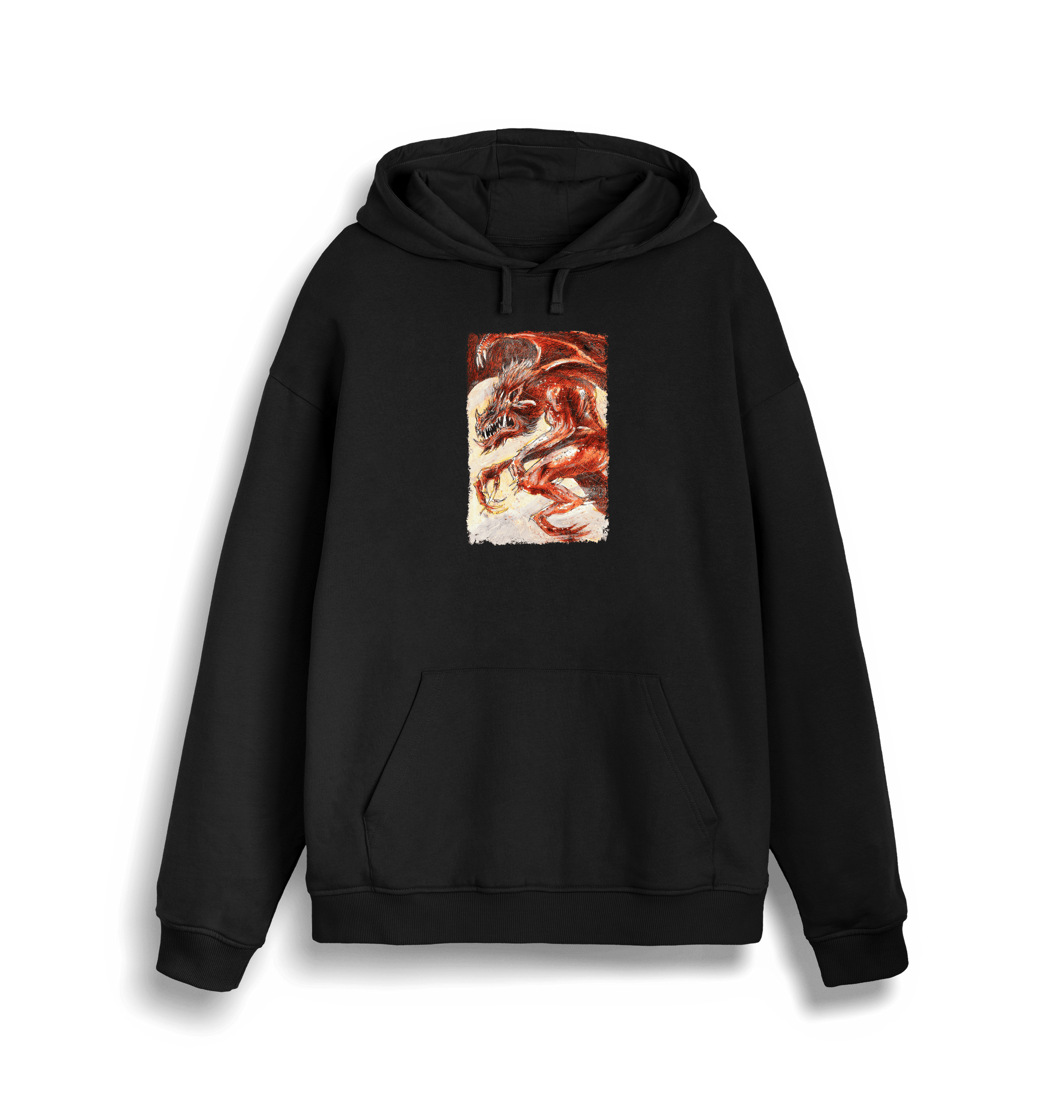 Black Printed Sweater Front