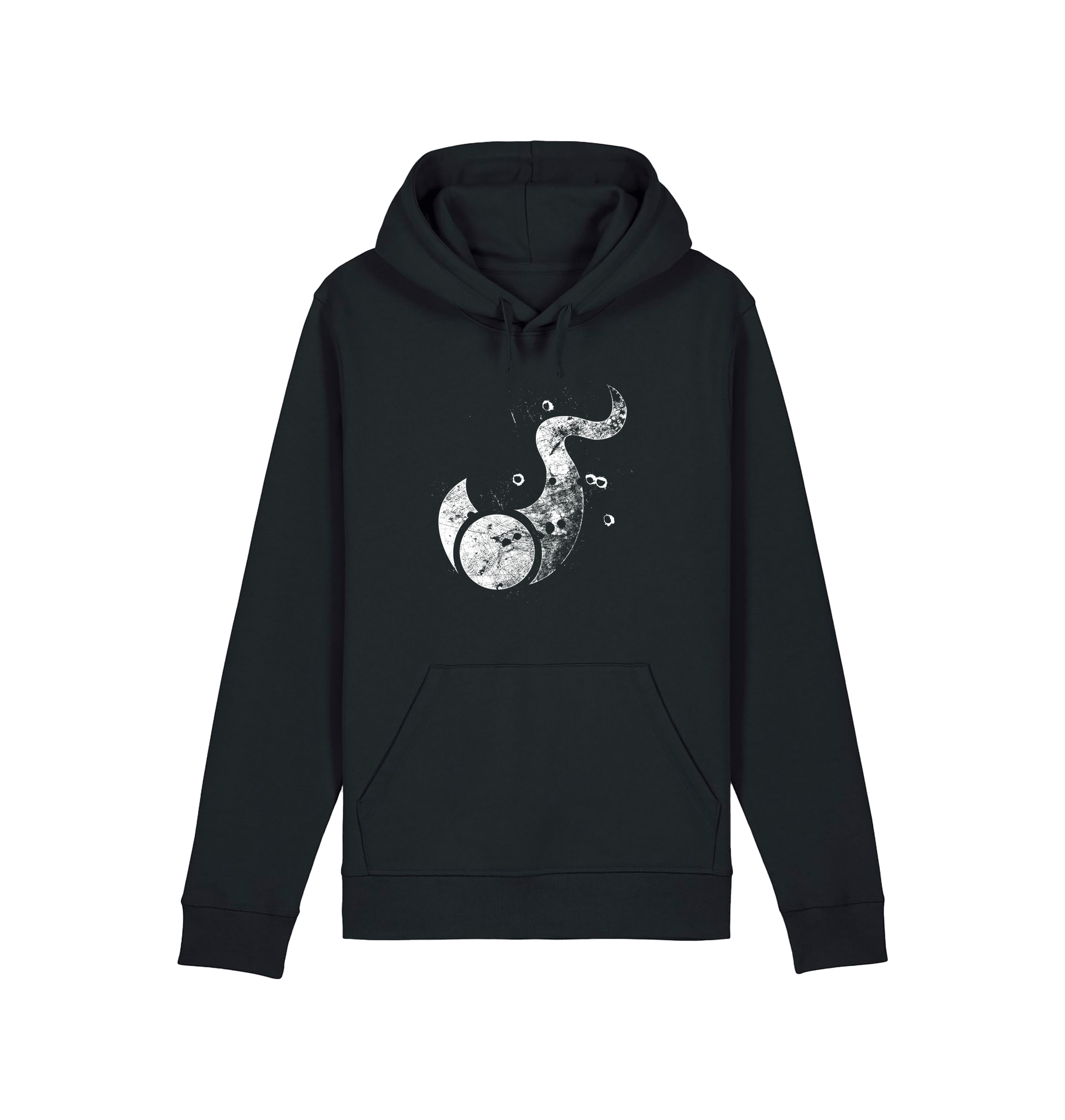 Black Printed Hoody Front