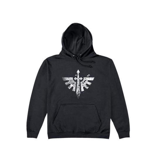Deep Black Printed Hoody