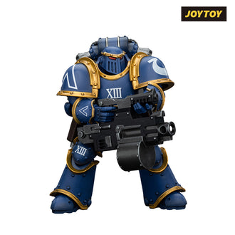 JoyToy Warhammer The Horus Heresy Action Figure - Ultramarines, Legion MkIII Tactical Support Squad, Legionary with Heavy Bolter (1/18 Scale)