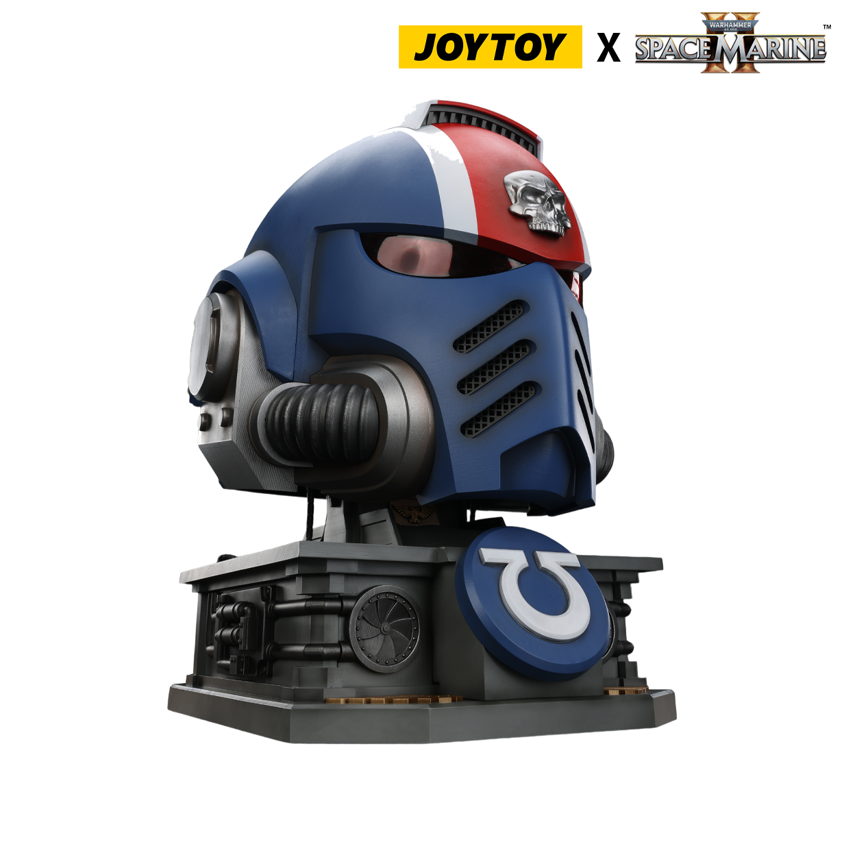 JoyToy Warhammer 40,000: Space Marine 2 Lieutenant Titus’ Mk X Helmet With Stand (1:1 Scale)
