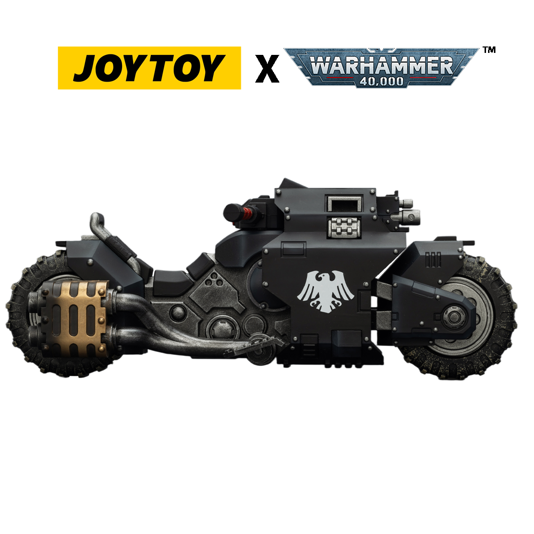 JOYTOY Warhammer 40,000 - Raven Guard, Raider-pattern Combat Bike with twin-linked bolt rifles (1/18 Scale) Preorder