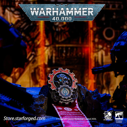 Starforged Warhammer 40,000 Seal of Omnissiah Machine God Deus Mechanicus Men's Brooch Pin Badge