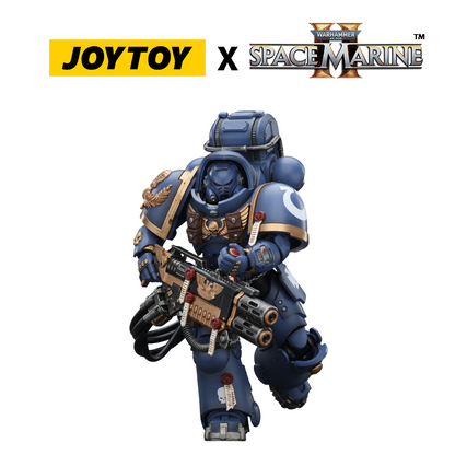 JoyToy Warhammer 40,000 Space Marine 2 Action Figure -  Ultramarines, Heavy Artificer Armour, with Relic Multi-Melta (1/18 Scale) Preorder