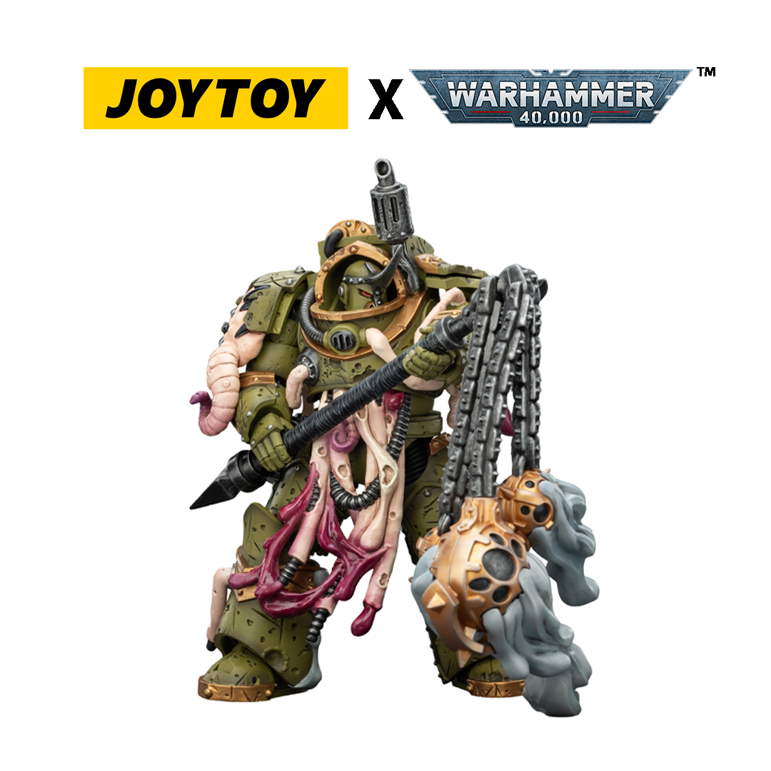 JoyToy Warhammer 40,000 Action Figure - Death Guard, Blightlord Terminator 2 with Flail of Corruption (1/18 Scale) Preorder
