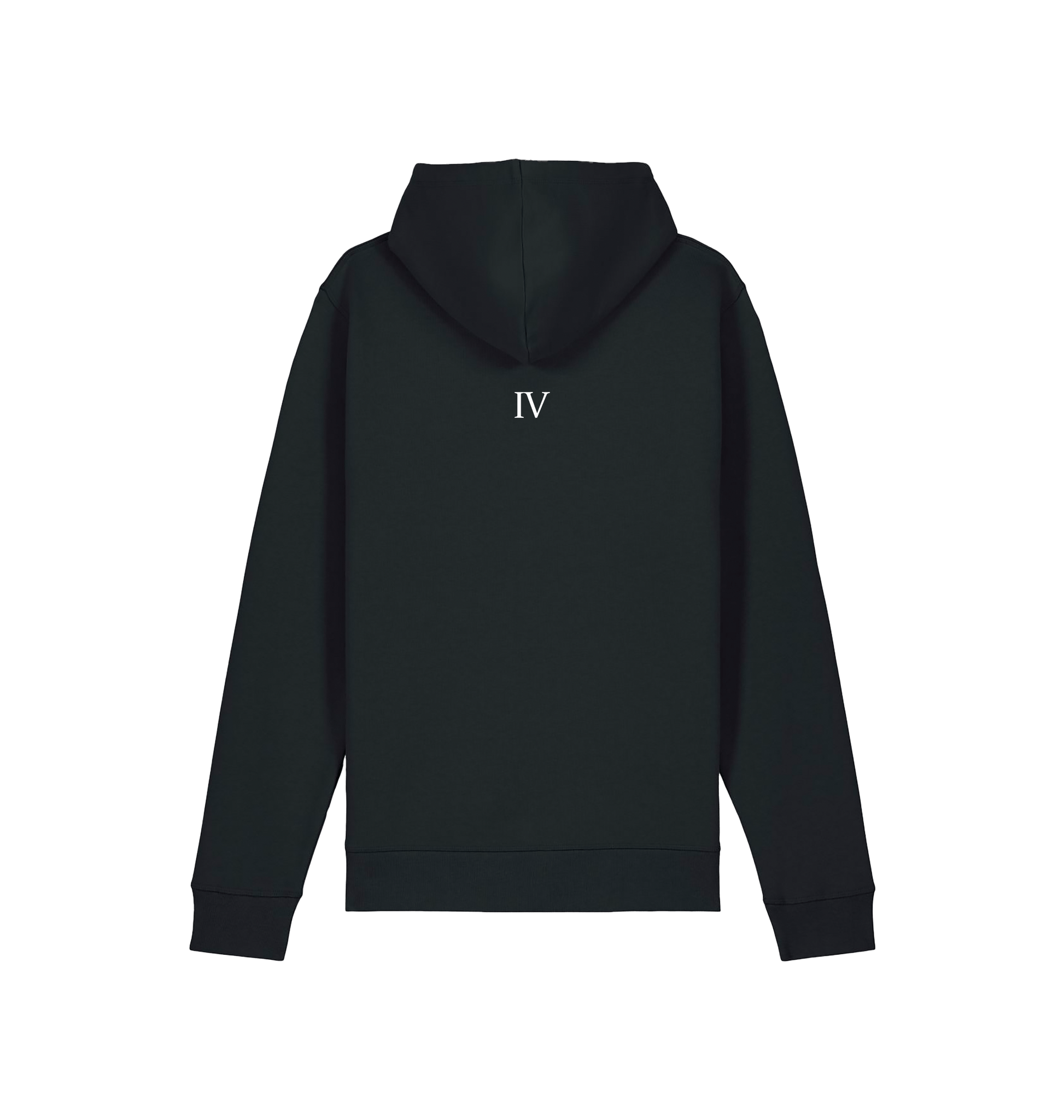 Black Printed Hoody Back