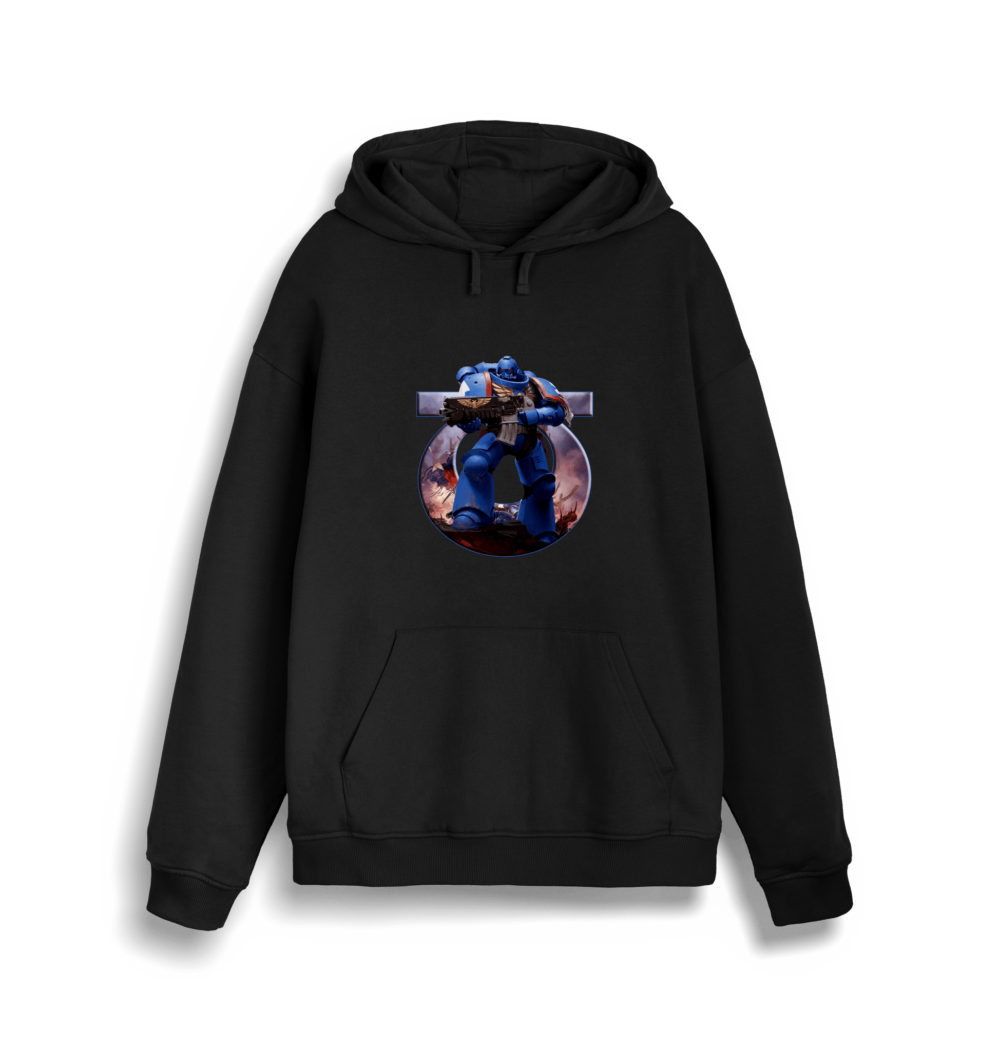 Black Printed Sweater Front