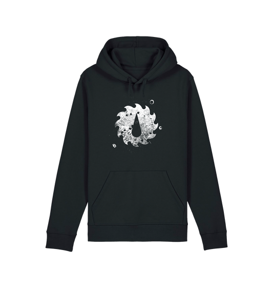 Black Printed Hoody Front