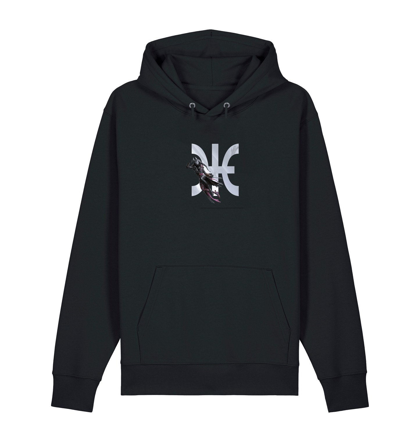 Black Printed Sweater Front