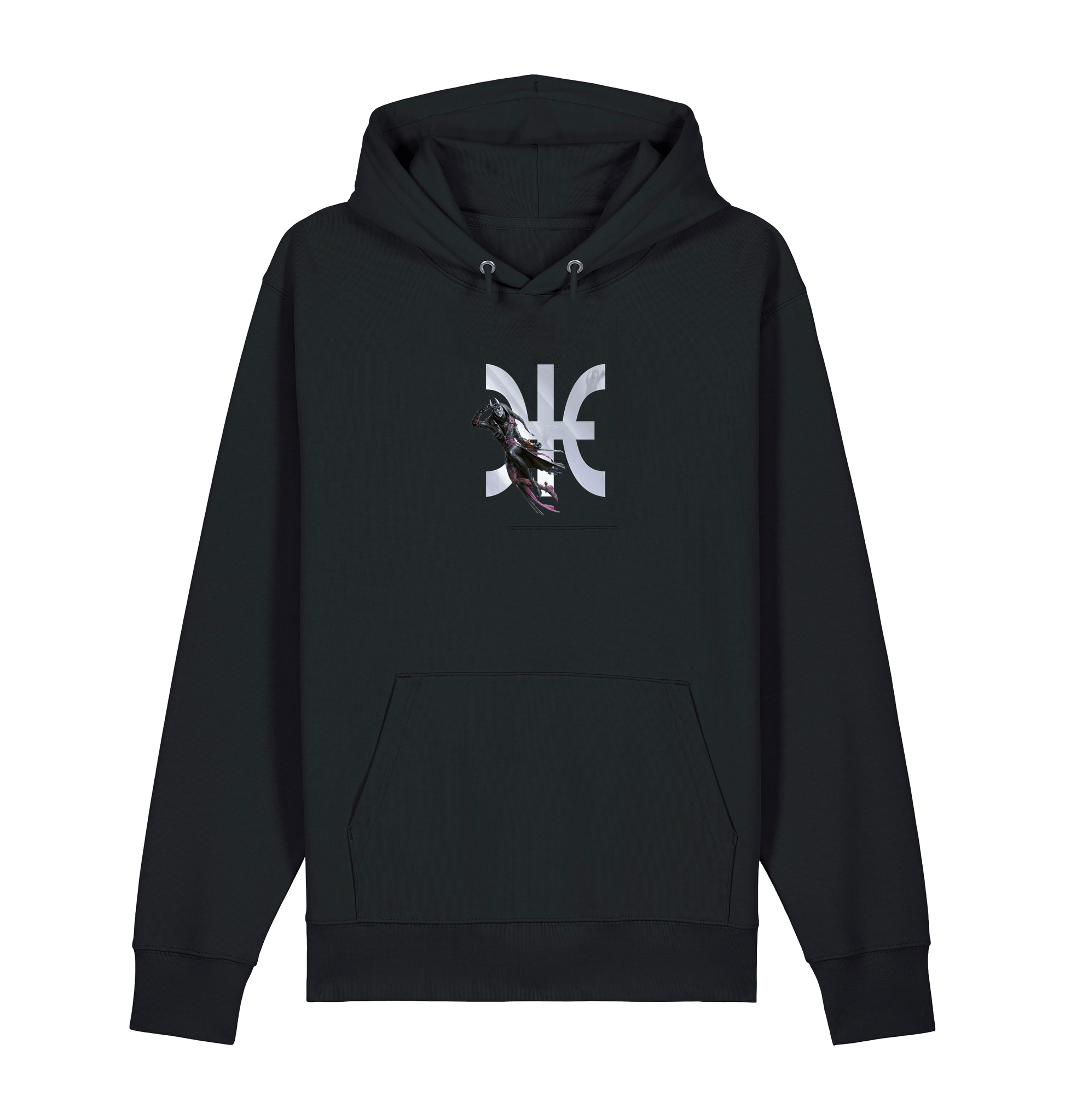 Black Printed Sweater Front