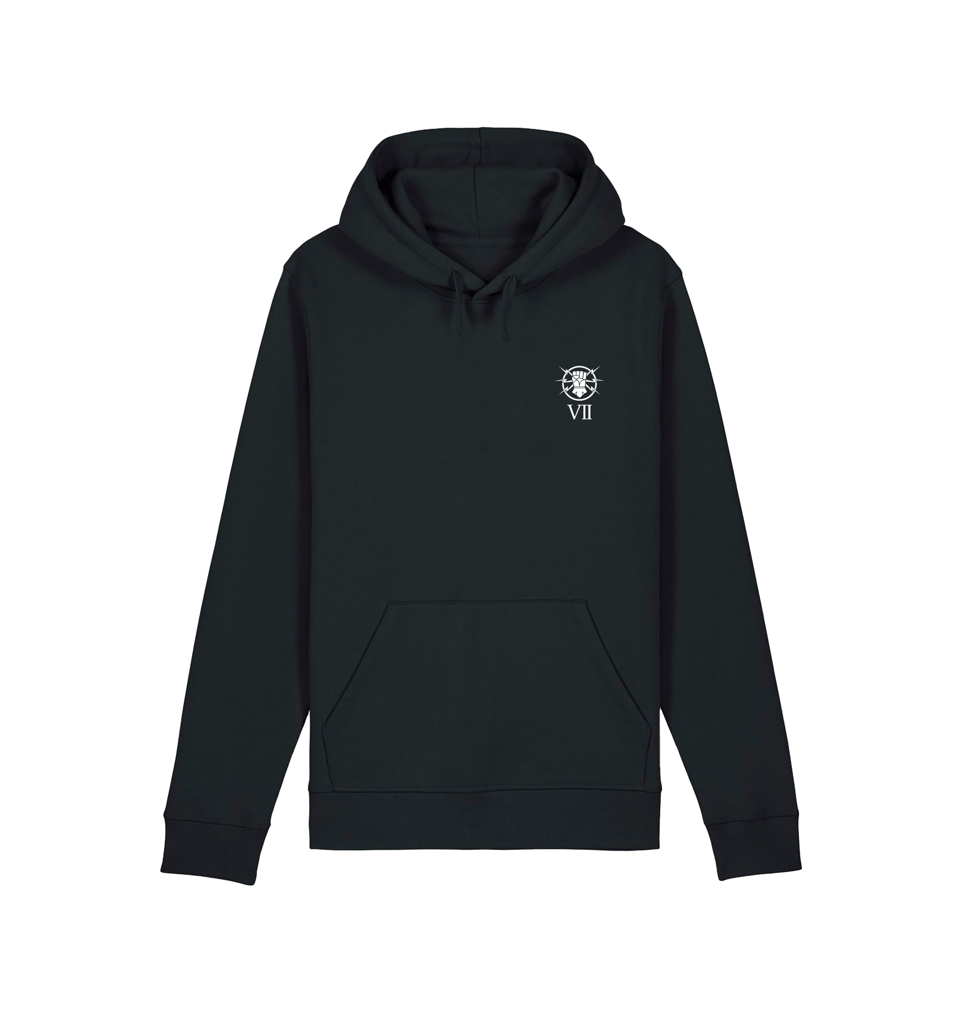 Black Printed Hoody Front