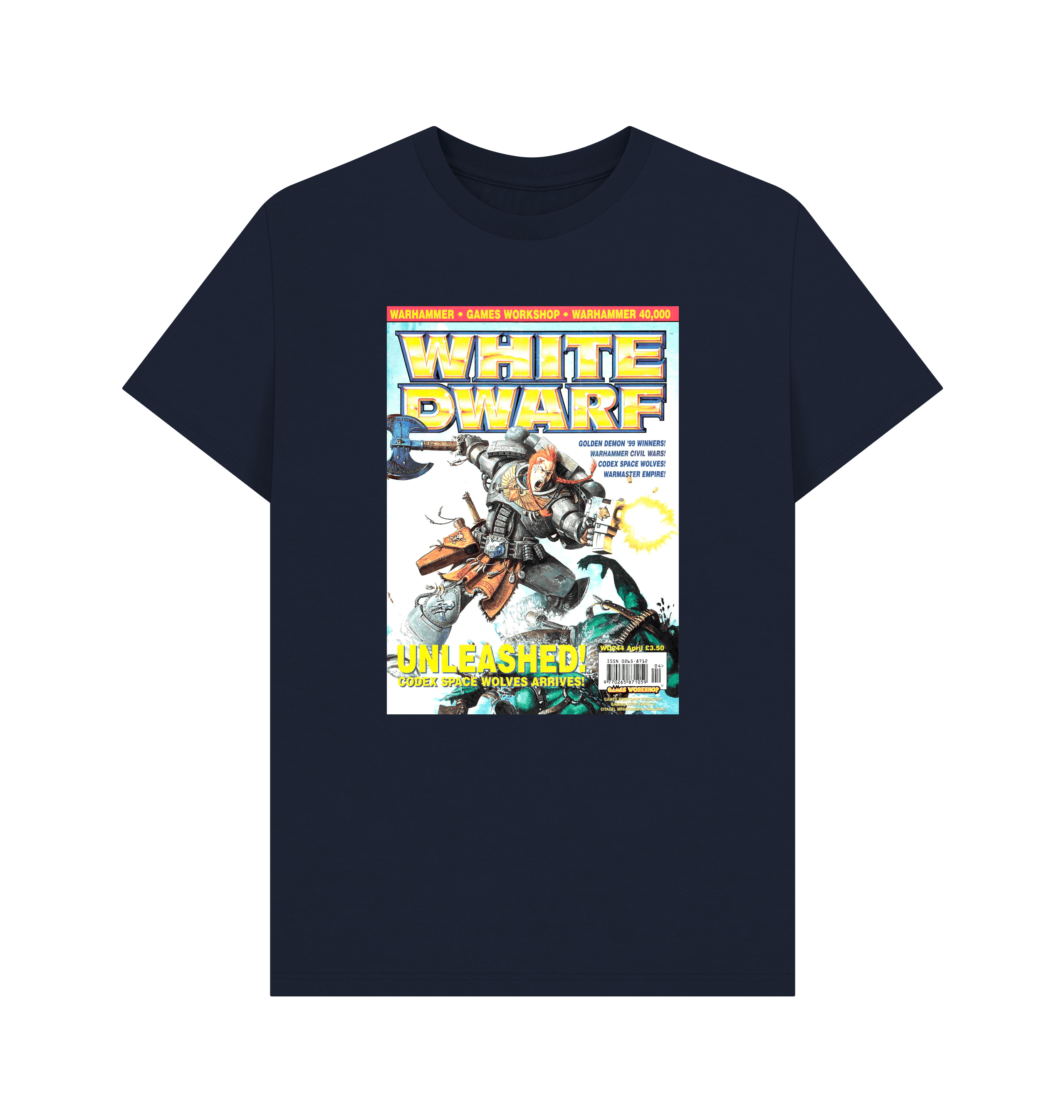 Navy Blue White Dwarf Issue 244 T Shirt