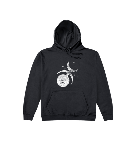 Deep Black Printed Hoody