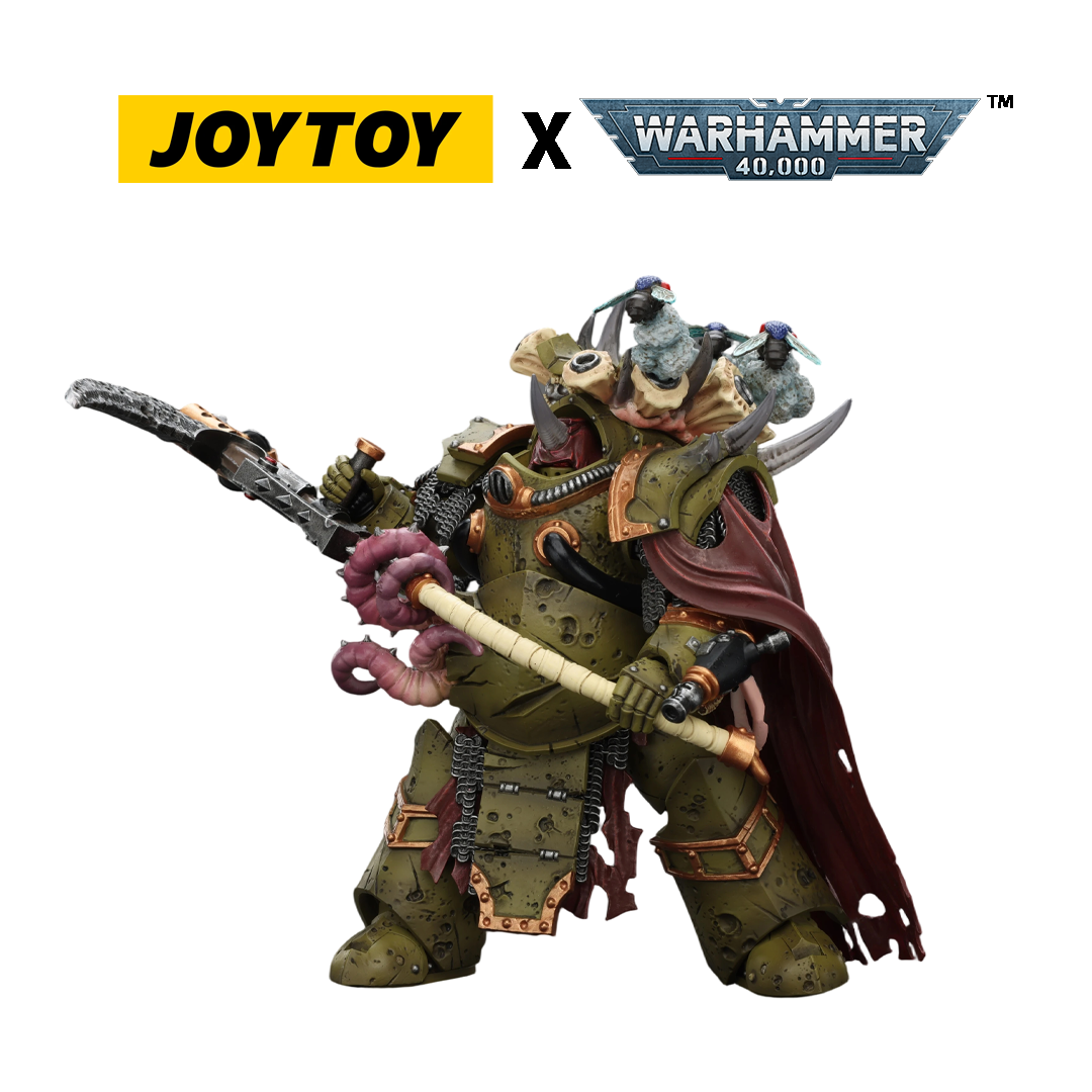 JoyToy Warhammer 40,000 Action Figure - Death Guard, Deathshroud Terminator 2, with Manreaper and Plaguespurter Gauntlet  (1/18 Scale) Preorder