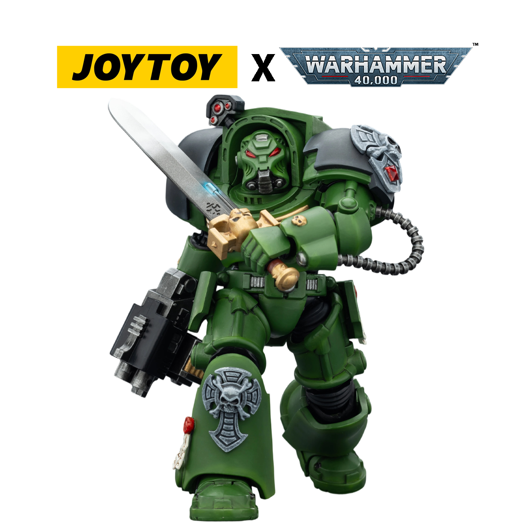 JoyToy Warhammer 40,000 Action Figure - Salamanders, Terminator 1 with Power Sword and Storm Bolter (1/18 Scale) Preorder