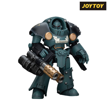 JoyToy Warhammer The Horus Heresy Action Figure - Sons of Horus Tartaros Terminator Squad Terminator with Heavy Flamer and Chainfist (1/18 Scale) Preorder