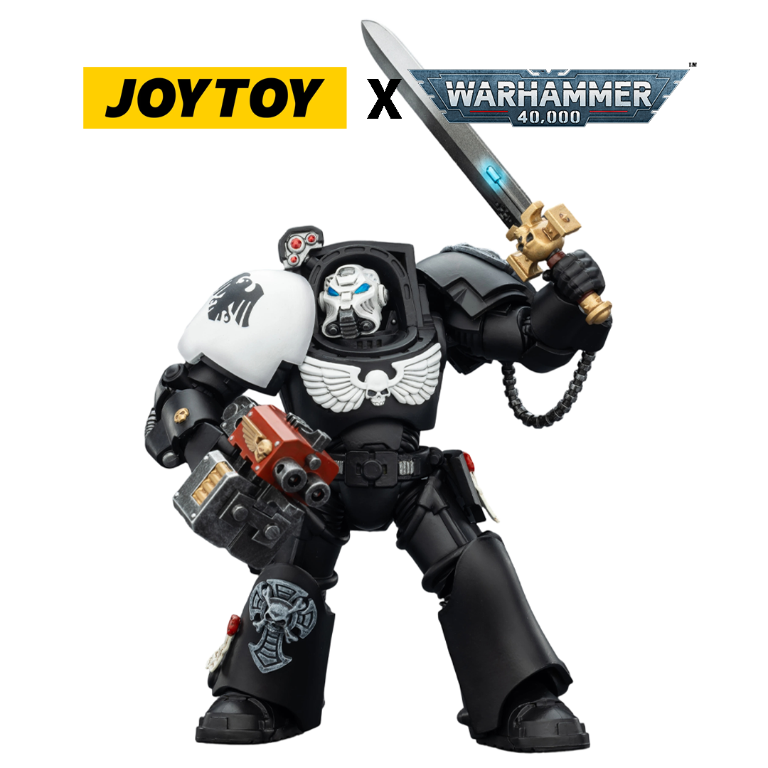 JoyToy Warhammer 40,000 Action Figure - Raven Guard, Terminator 1 with Power Sword and Storm Bolter (1/18 Scale) Preorder