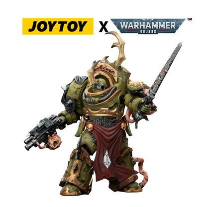 JoyToy Warhammer 40,000 Action Figure - Death Guard, Blightlord Terminator 3 with Combi-bolter and Bubotic Blade (1/18 Scale) Preorder