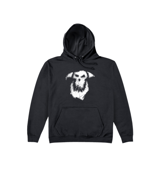 Deep Black Printed Hoody Front