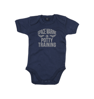 Nautical Navy Space Marine In Potty Training V2 Baby Bodysuit