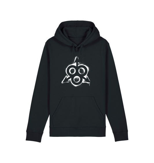 Black Printed Hoody Front