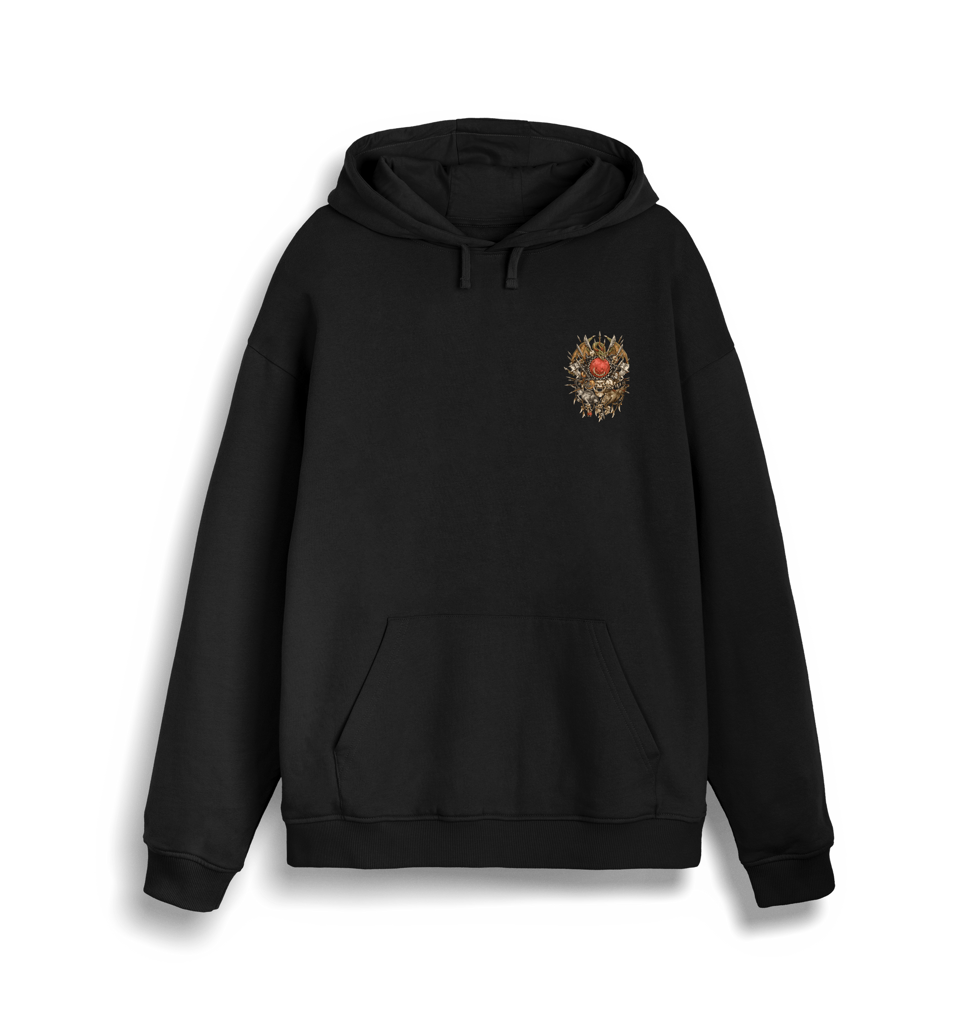 Black Printed Sweater Front